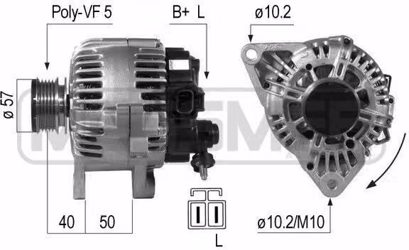 ERA 210650A Alternatore 120 A 14 V per HYUNDAI i20 (PB, PBT) e KIA Picanto (SA)