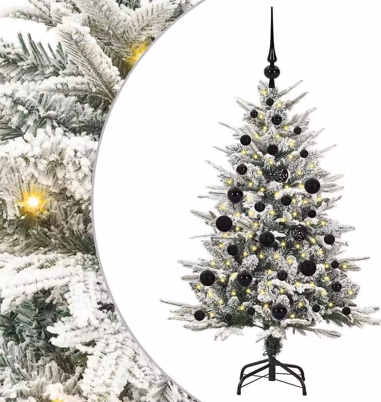 Albero di Natale artificiale preilluminato con pallina verde