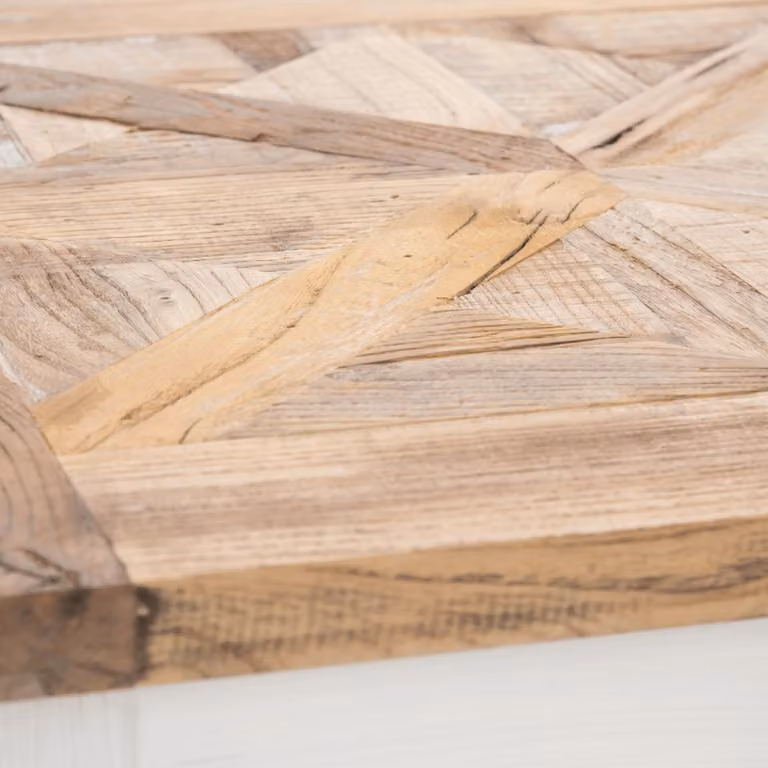 Tavolino in stile rustico – Tavolino da salotto – Robusto legno di olmo, unicità artigianale
