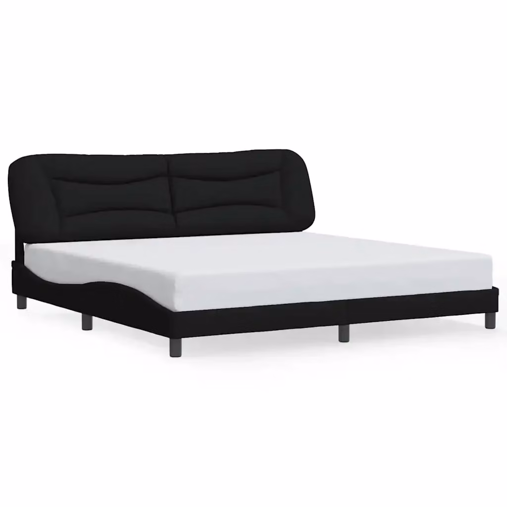 Giroletto senza materasso Hvar vidaXL in tessuto nero L 200 x P 200 cm – 2