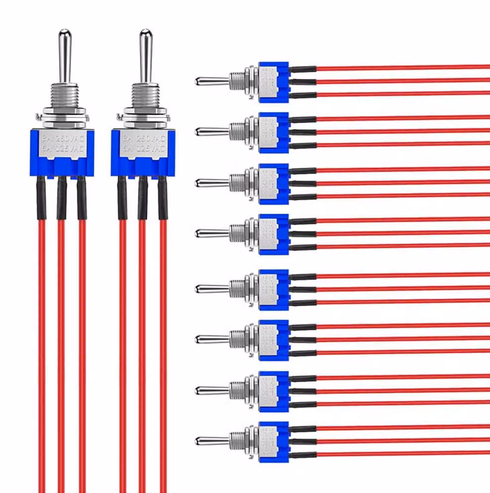 Interruttore a levetta SPDT, 3A/250V, confezione da 10 pezzi