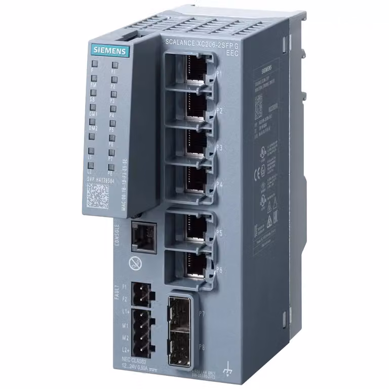 Siemens SCALANCE XC206-2SFP G EEC, switch di livello 2 gestito, 6 porte RJ45 e 2 porte SFP 6GK52062GS002FC2
