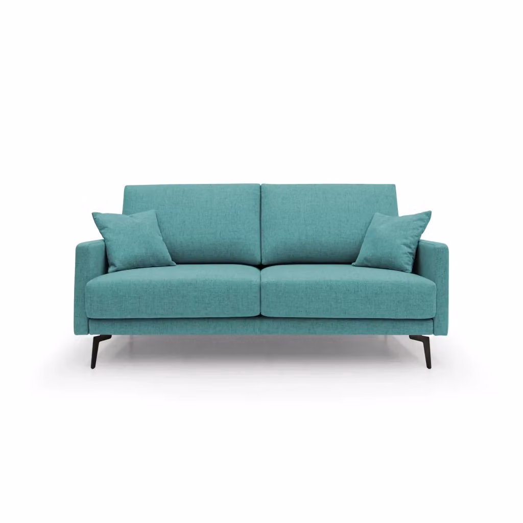 Divano moderno Saturno Divani.Store in tessuto impermeabile verde acqua con cuscini inclusi L: 180 cm – 2
