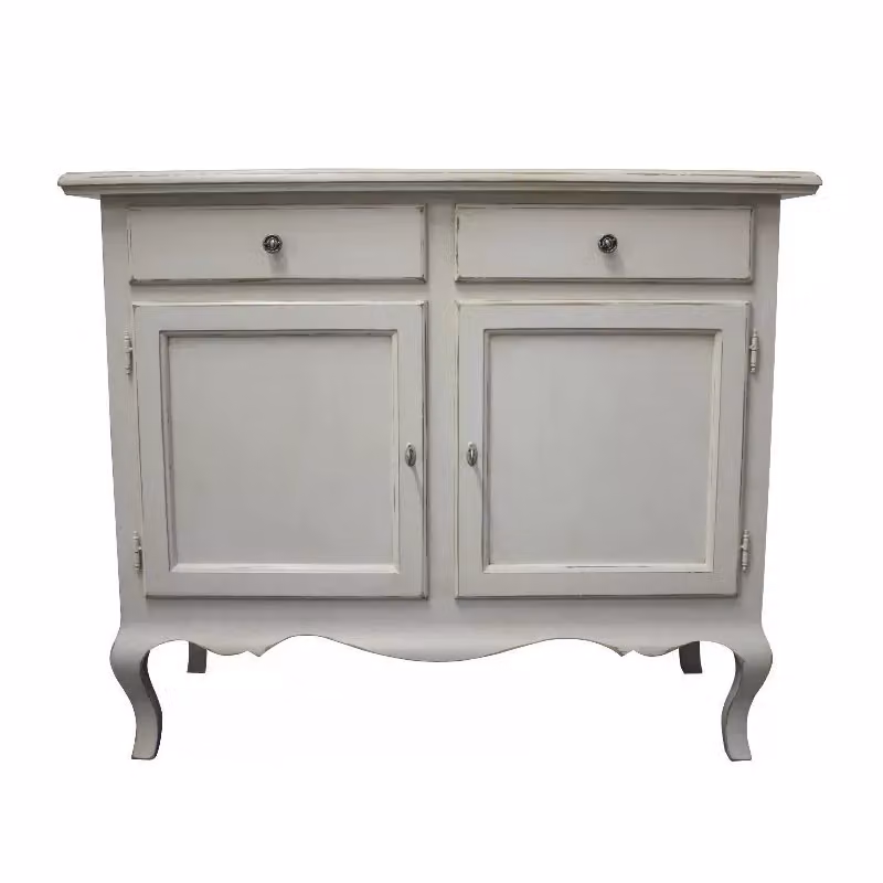 Madia credenza in legno grezzo con 2 porte Mobili 2G L/P/H: 114 x 49 x 97 cm – 3