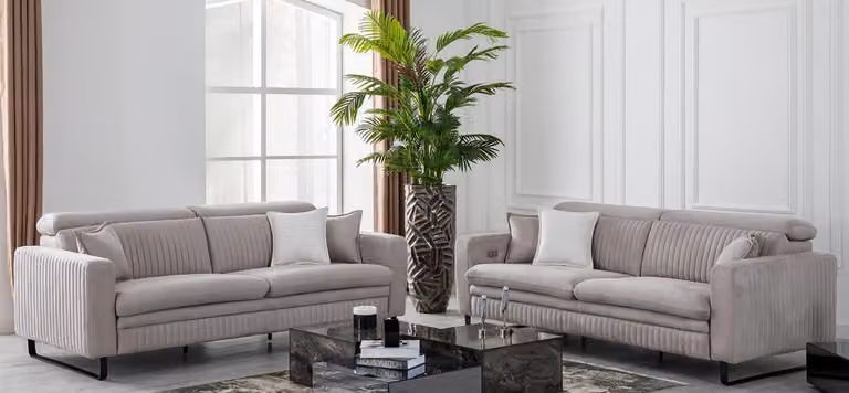 Sofagarnitur 3+3 Sitzer Garnitur Wohnzimmer Set Sofas Sessel Garnituren