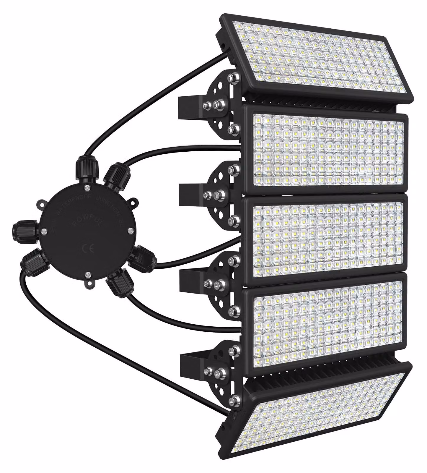 Faro a LED da 500W, 70000 lumen, 6500K, grado di protezione IP67, composto da 5 moduli