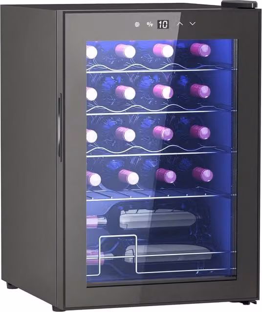 Cantinetta Vino 20 Bottiglie ¨C Xylo ¨C Frigorifero Mini 53L Porta Vetro LED Nero