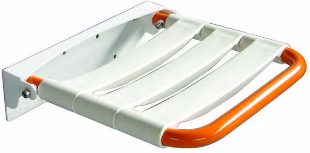Sedile per doccia ribaltaltabile inox lucido/arancio