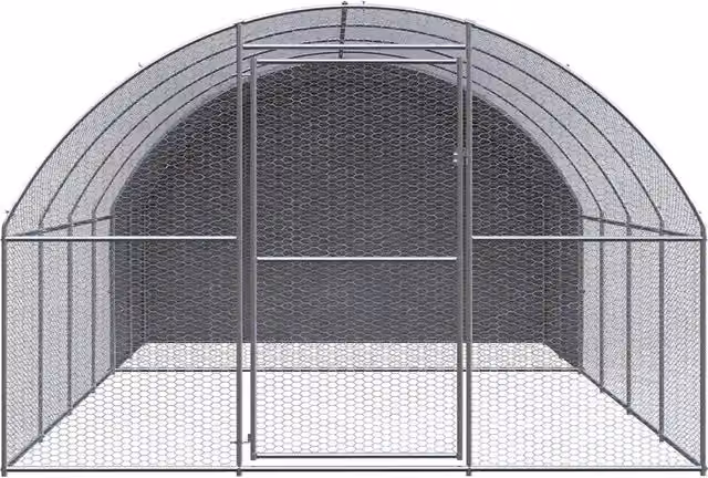 Pollaio per esterni in acciaio zincato e plastica grigio argento L: 4 m, P: 3 m, H: 2 m CFW9753163