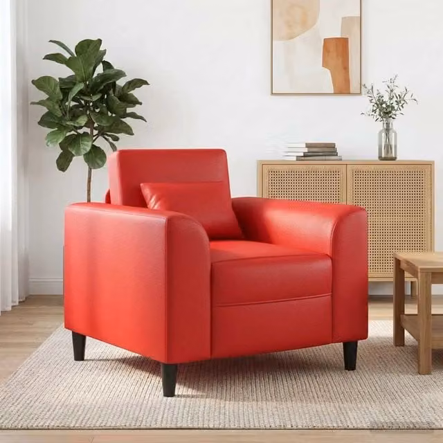Divano Sedia-Poltrona Rosso Similpelle