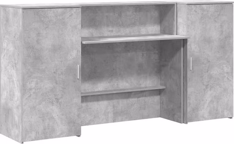 Banco Reception Grigio Cemento 200x50x103,5cm Legno Multistrato