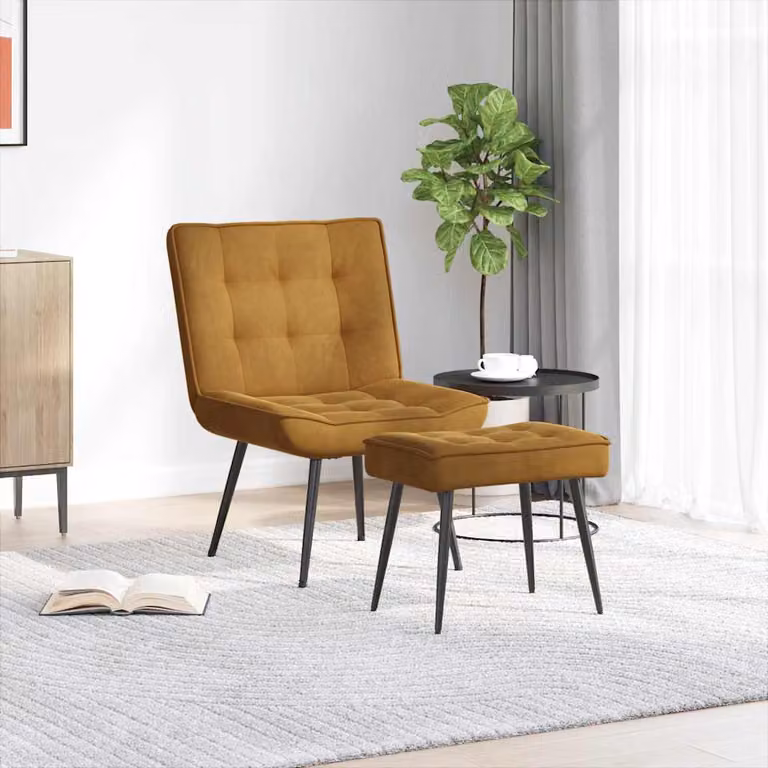 vidaXL Poltrona Relax con Poggiapiedi in Velluto Marrone e Struttura Rinforzata