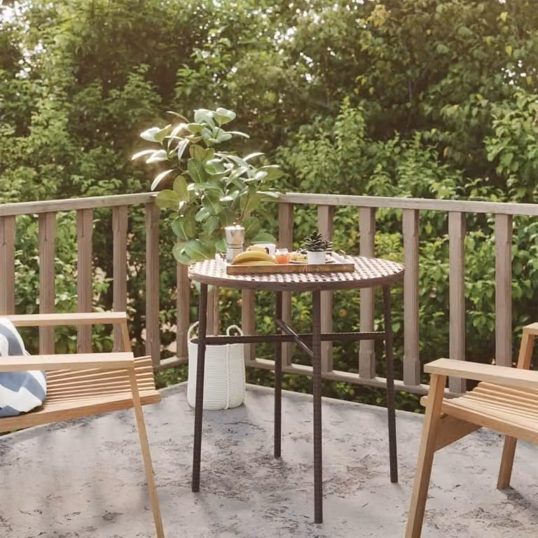 The Living Store Tavolino marrone 45 cm Poly Rattan