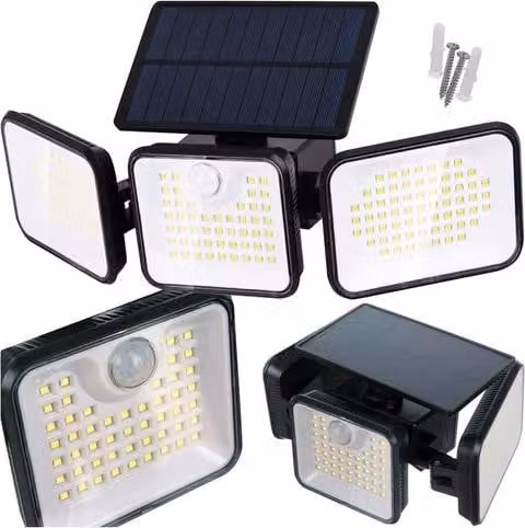 Lampada solare da giardino 180 LED con sensore di movimento, IP65
