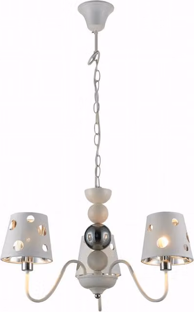 Lampada sospesa Candellux Batley bianca e argento Ø52 cm con 3xE14