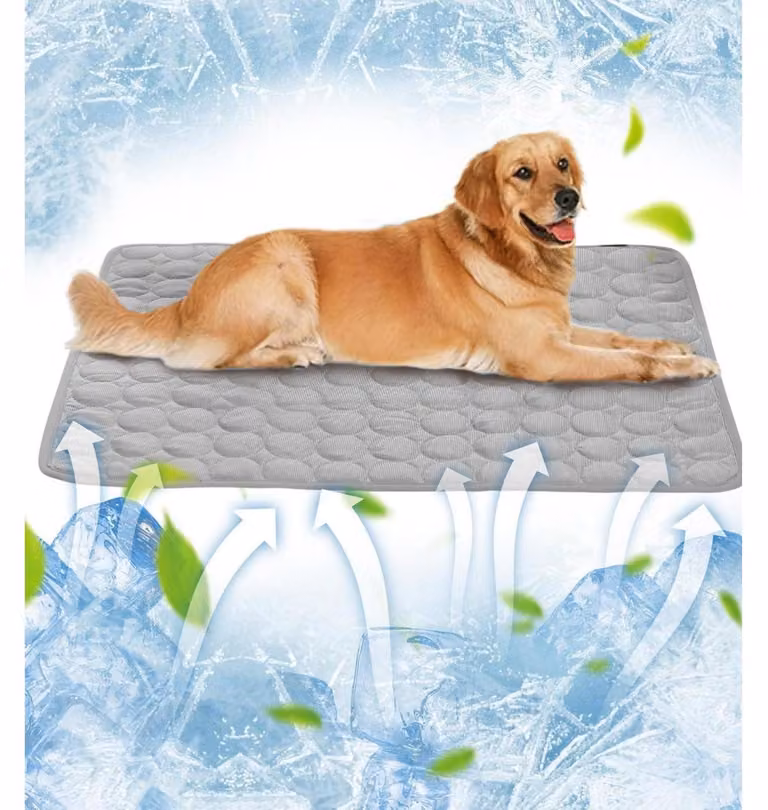 Tappetino refrigerante per cani e gatti, auto-raffreddante, lavabile, grigio, 70x100 cm