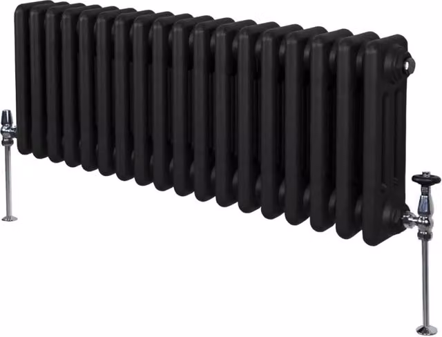 Radiatore Termosifone a 3 Colonne in Acciaio Monster Shop Nero L: 30 cm, H: 83 cm