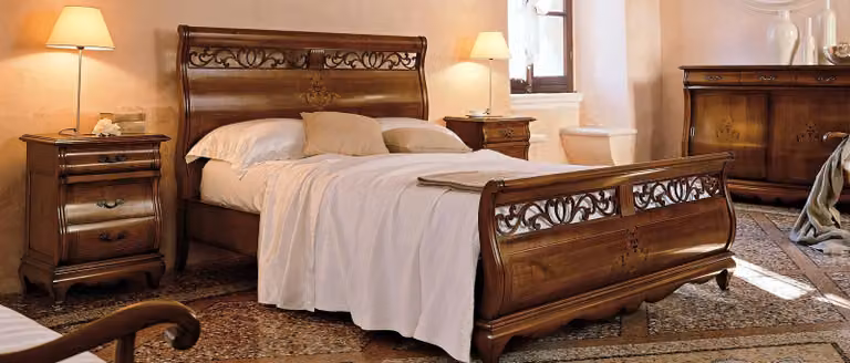 Doppelbett 2 Nachttische Massivholz Schlafzimmermöbel Massivholz Set