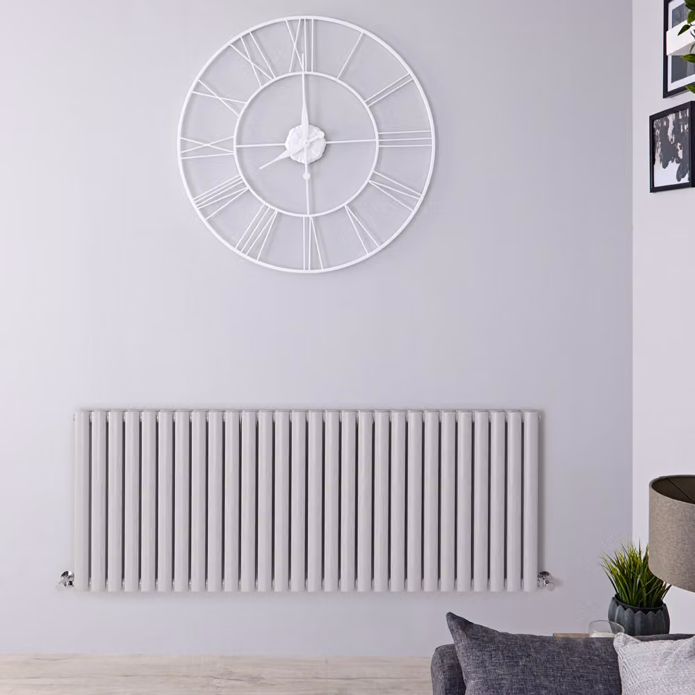 Radiatore di Design Orizzontale Doppio Grigio Chiaro - 635 x 1647mm - 2060W - Revive