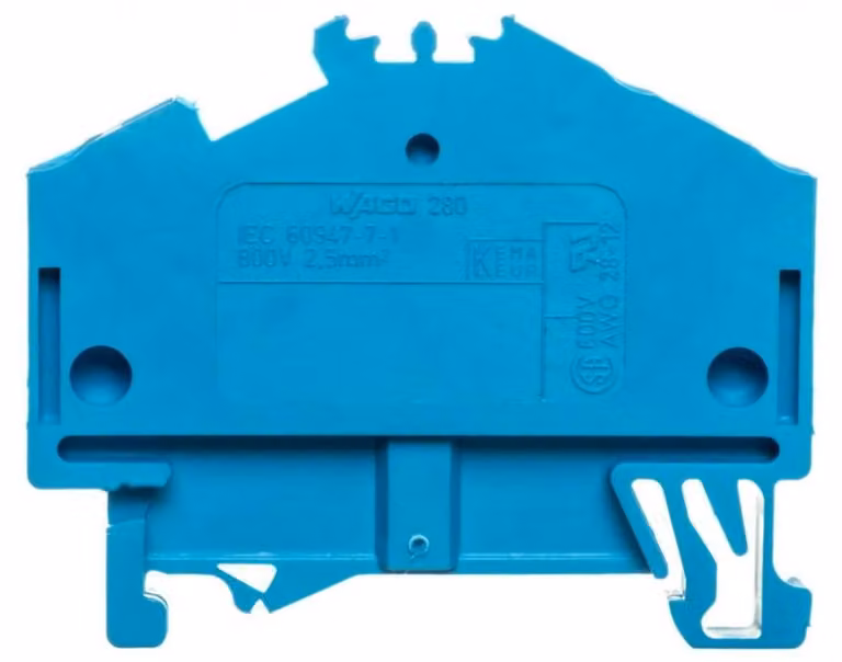 Morsetto passante blu 0,08-2,5qmm - Morsetto di alimentazione 5mm 24A 280-651
