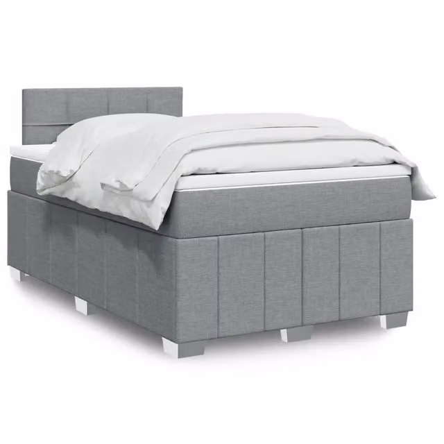 Letto Ibrido Moderno vidaXL con Materasso Grigio e Bianco L/P/H: 120 x 200 cm