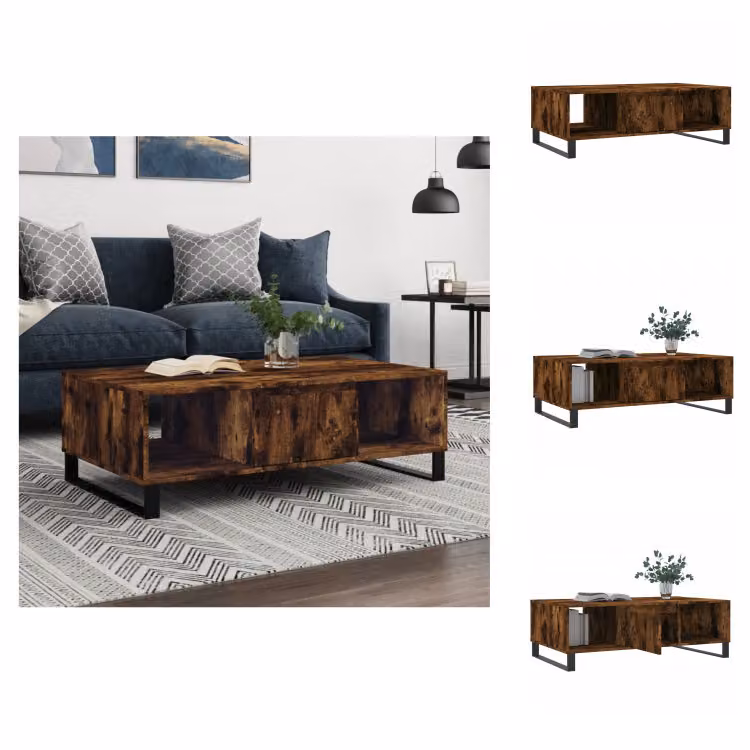 vidaXL Tavolino in rovere affumicato 104x60x35 cm materiale a base di legno - Tavolini da caffè