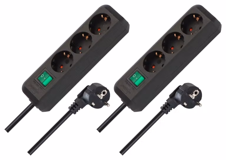 Set da 2 pezzi Brennenstuhl, linea Eco, ciabatta multipresa a 3 prese