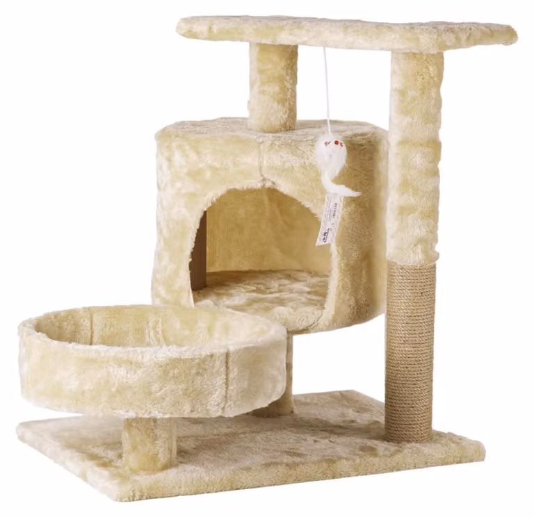 Katzenbaum Marseille - Colore beige, dimensioni 50 x 33 x 53 cm