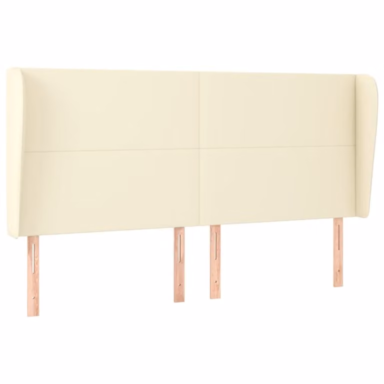 Testiera ad Orecchio Crema 203x23x118/128 cm in Pelle finta