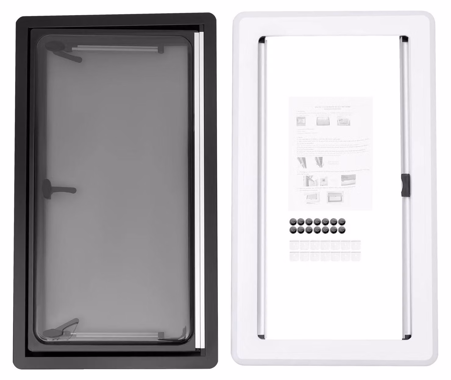 Finestre per ventilazione, materiale resistente, design con apertura a più angoli, colore nero, colore nero
