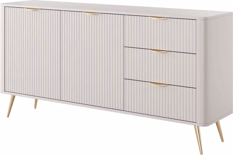 FURNLUX Credenza Lante Bianco 163cm / Colore principale: Beige / Dimensioni: 163 x 81 x 38 cm