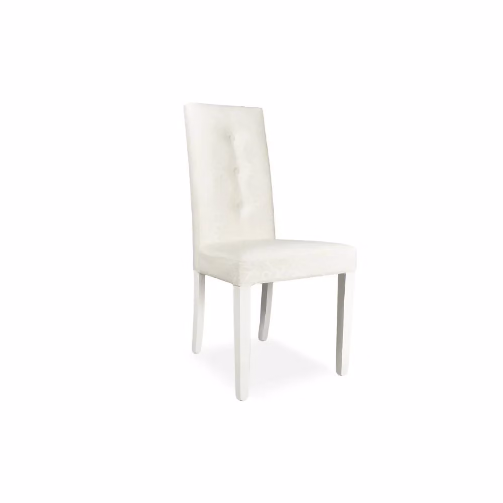 Set di 2 sedie Montecarlo Veriaffari in tessuto bianco con decoro floreale e dettagli in legno – 2