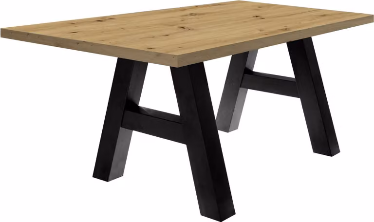 Tavolo da pranzo Elia 8 140 x 90 x 75 Tavolo da pranzo acciaio nero/rovere nodoso 13308-140