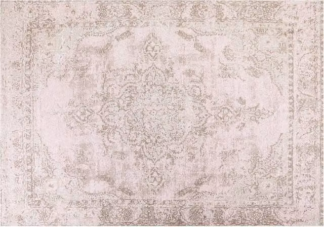 Tappeto Beliani in cotone e poliestere rosa con stile orientale ed effetto invecchiato per camera da letto o soggiorno L: 230 cm, P: 160 cm