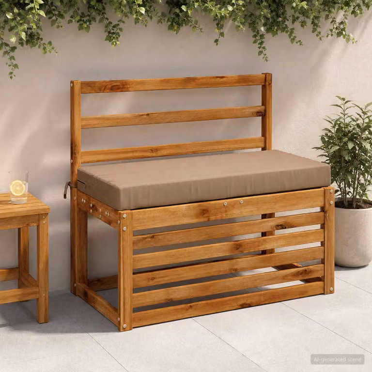 Set di 2 cuscini per panchina vidaXL in poliestere, modello moderno rettangolare, disponibili in beige o grigio