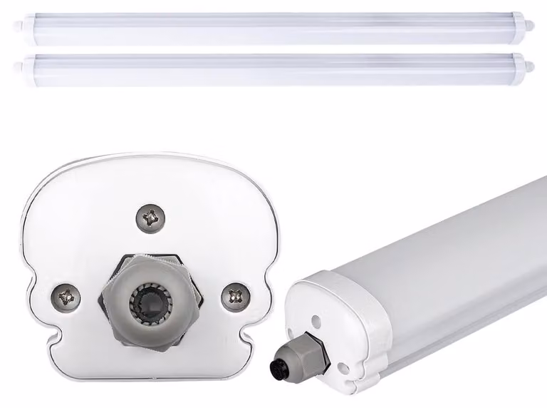 set di 2 luci di diffusione a LED, 4320 lumen, bianco neutro, L 120 cm
