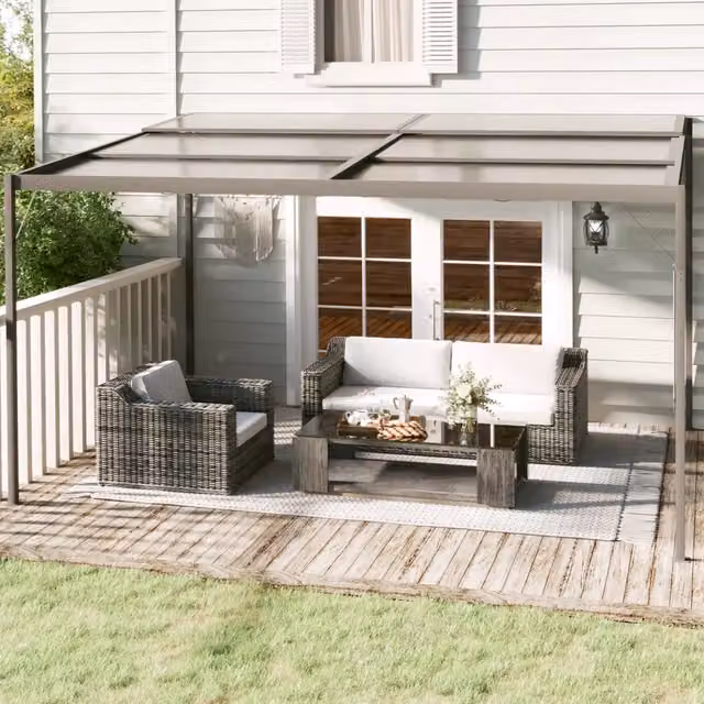 Gazebo vidaXL moderno in alluminio e acciaio con tetto in PVC colore antracite L: 4 m, P: 3 m, H: 2,5 m – 1