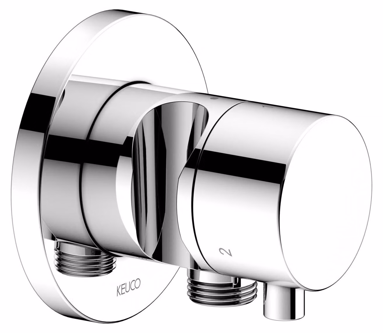 KEUCO IXMO Vanne d'inversion à encastrer 3 consommateurs, raccord de flexible, poignée Comfort et support de douche, sans arrêt, rosace ronde, 59548011201, 59548011201