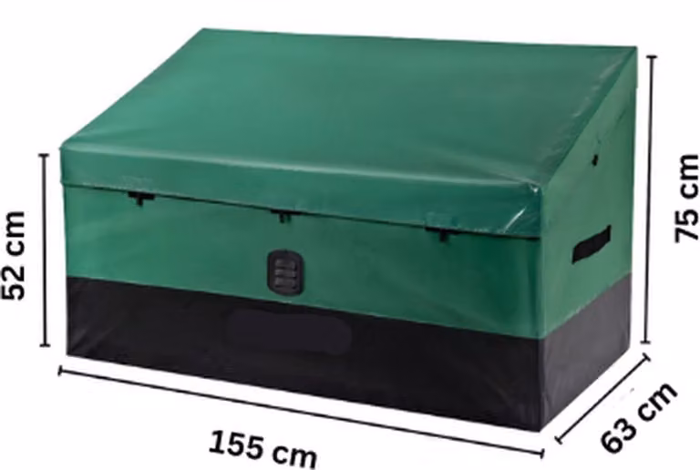 Contenitore di stoccaggio - Contenitore per esterni - Contenitore per il giardino - Contenitore per cuscini da giardino - Impermeabile - 155x63x75x52 CM