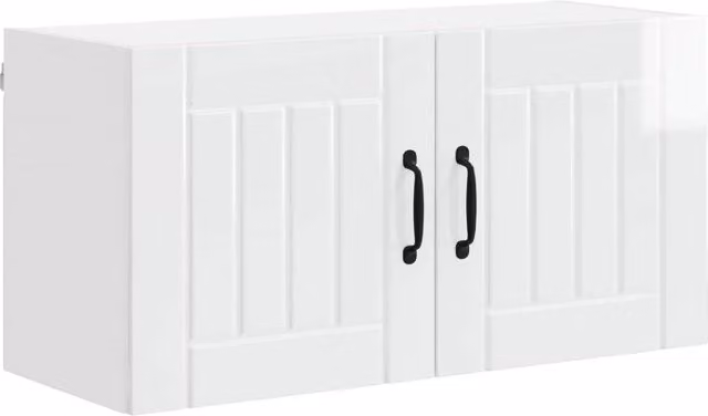 Armadio da cucina moderno e funzionale pratico stoccaggio 80 x 31 x 40 cm in legno ingegnerizzato bianco lucido 02_0053957