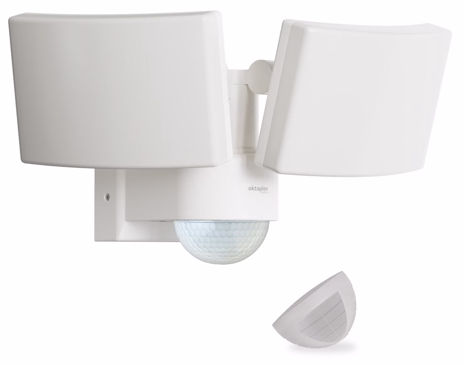 Oktaplex Cali Dos: faretto LED con sensore di movimento, luce bianco caldo, lampada da esterno bianca