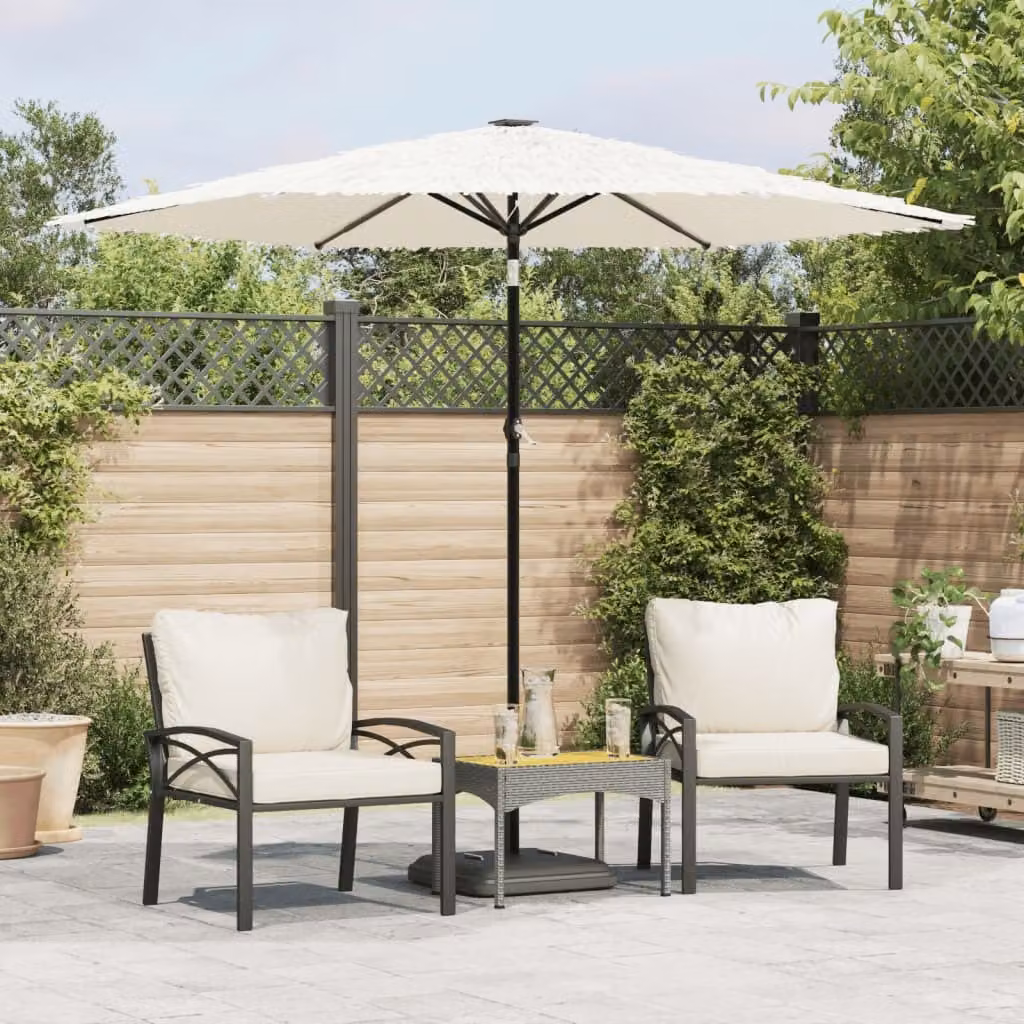 Maison Exclusive - Ombrellone con palo in acciaio, colore bianco, dimensioni 268x268x226 cm