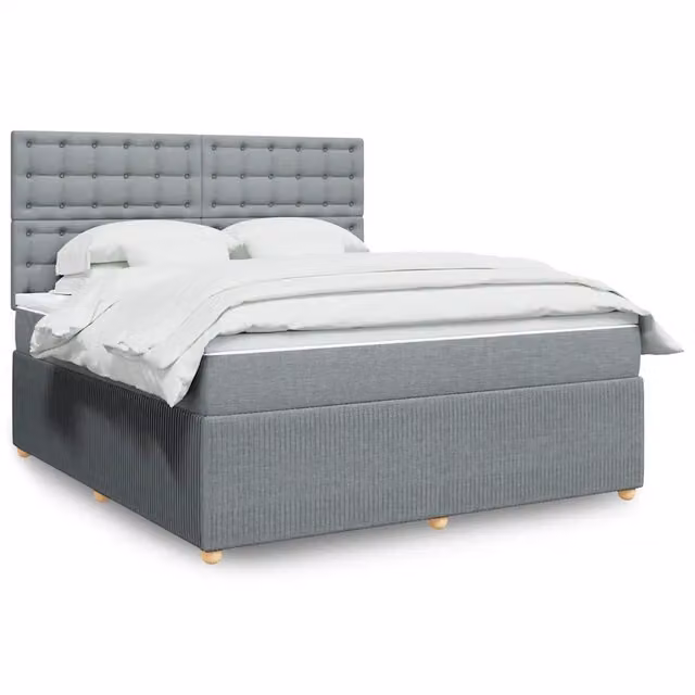 Letto Ibrido con Giroletto a Molle e Materasso vidaXL, Grigio e Bianco, L 180 cm x P 200 cm