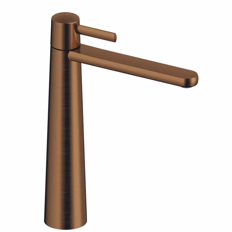 SANYCCES Dedal ColdOpen Rubinetto per lavabo Altezza bocca 245 mm, oro rosa spazzolato