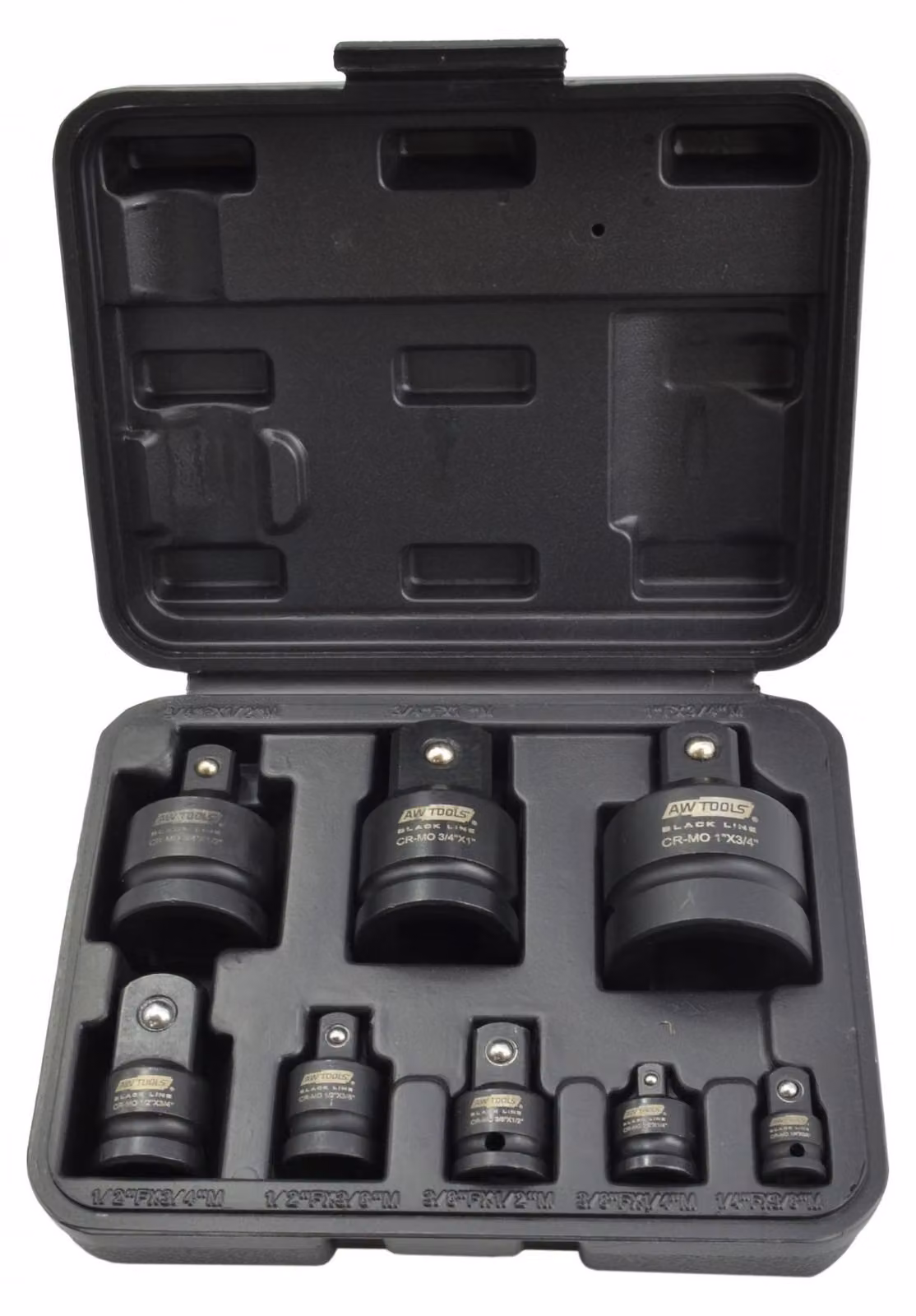 Awtools 8pc set riduzione impatto crmo linea nera