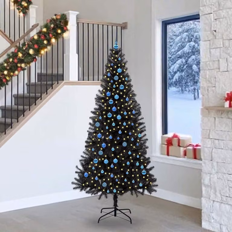 vidaXL Albero di Natale Nero 240 cm PVC