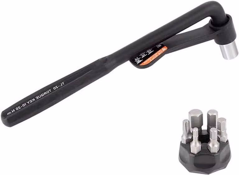 Chiavi dinamometriche per biciclette, con coppia regolabile da 10 a 20 Nm, dotate di 5 inserti e 1 inserto Torx, per un montaggio preciso