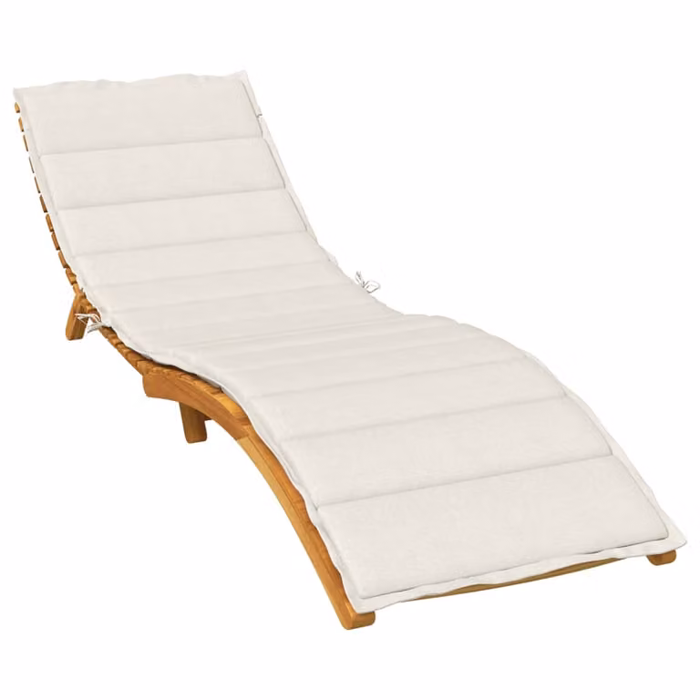 vidaXL Cuscino per Lettino Prendisole Beige in Poliestere con Schiuma, Resistente ai Raggi UV e Antiscivolo, L 200 cm x P 50 cm x H 4 cm