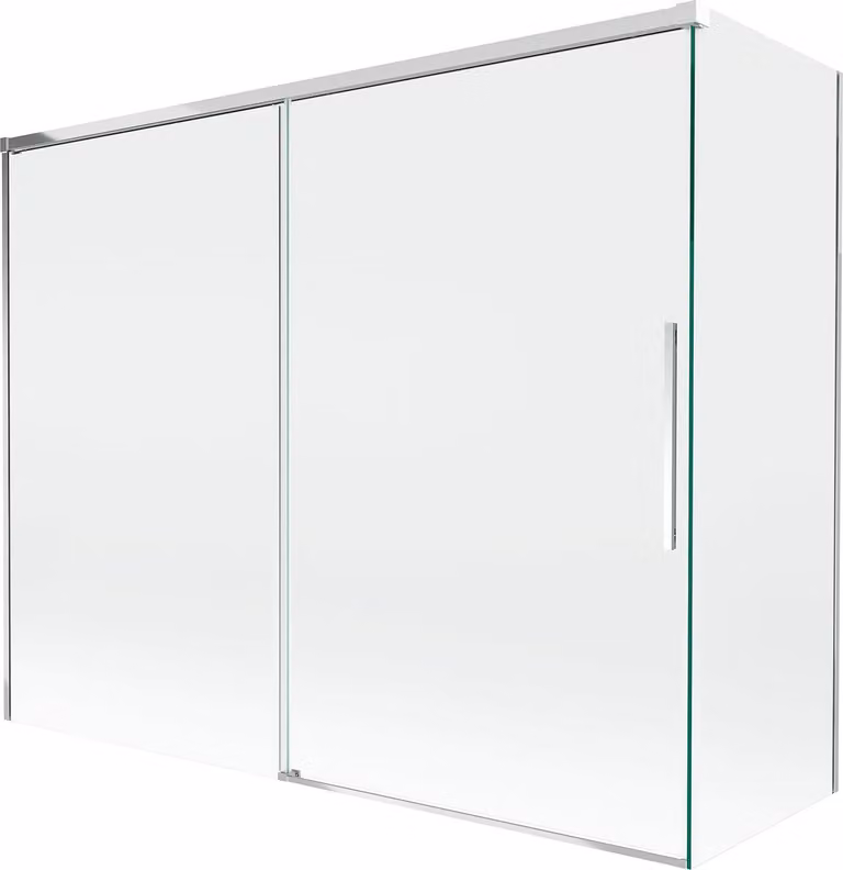Mexen Rox paratia da bagno 2 ante scorrevoli 190 + 90 x 150 cm, trasparente, cromo - 8C9-190-090-01-00