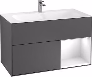 Mobile V&B Finion Reg re Laccato nero opaco, impiallacciato rovere